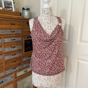 Michael Kors Sleeveless Halter in Coral Flamingo- Gold Accents - XL- NWT